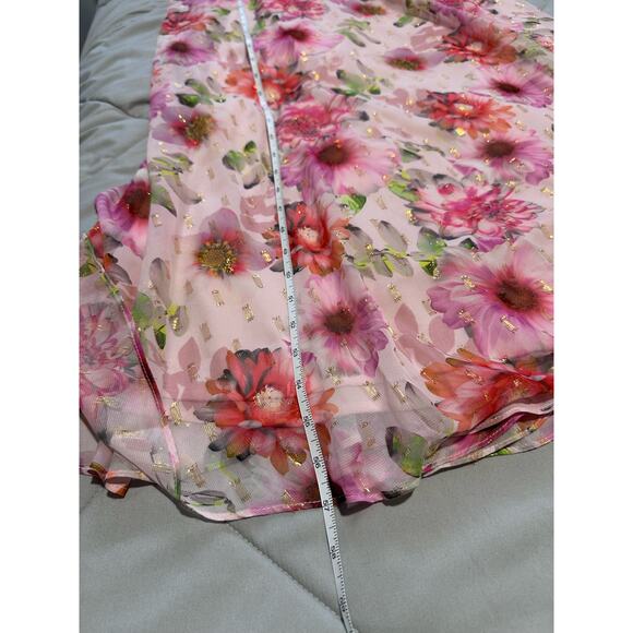 Nightway Collection Women's Floral Short Sleeve Bohemian Maxi Dress Size 4 - Picture 12 of 12